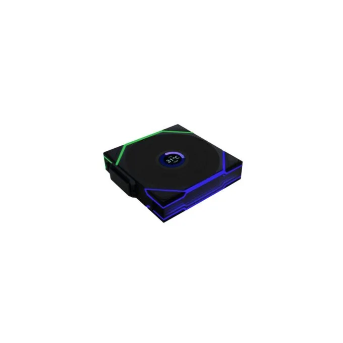 Lian Li UNI FAN TL-LCD Wireless Reverse 120 Case Fan - Black 3-Pack + Controller — image 4