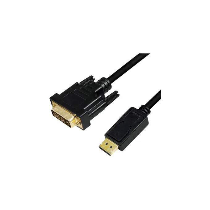 LogiLink DisplayPort 1.2 to DVI 1.2 Cable - CV0132 - 3.0 m, Black, Gold-Plated Contacts — image 1