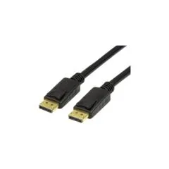 LogiLink DisplayPort 1.4 Cable - CV0119 - 1m DP-to-DP, 8K@60Hz, 32.4Gbps, Gold-plated Latching, Black