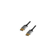 LogiLink DisplayPort Cable - DP Male to DP Male - 4K@60Hz, 3m, Gold-Plated, Grey/Black