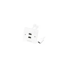 Logilink HDMI Adapter - Wall Socket, 2-Port - Color: White