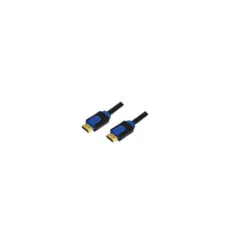 LogiLink HDMI Cable with Ethernet - 5 m - Black/Blue, Gold-Plated Type A Connectors, HDMI 1.4