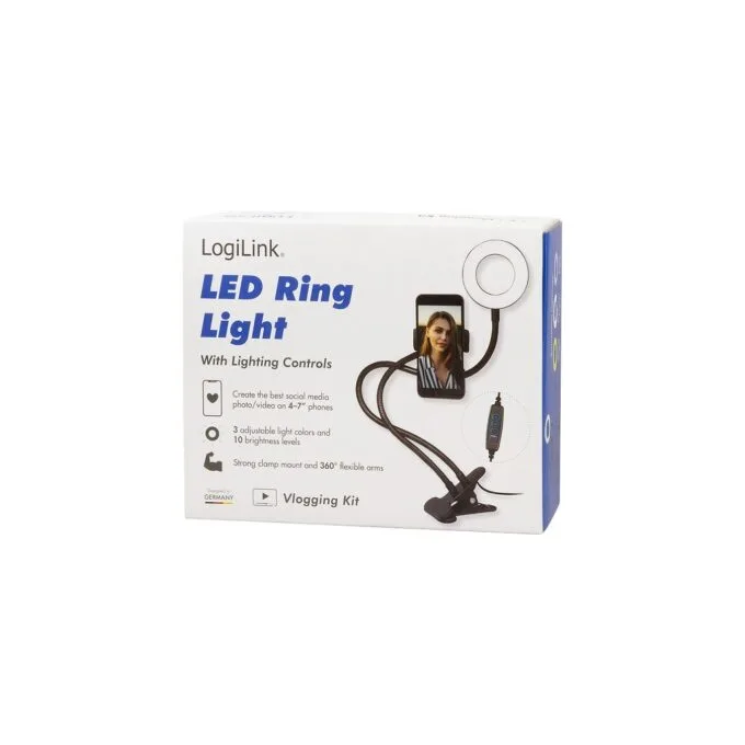 Logilink Smartphone Ring Light Clamp Mount - Diameter 8.5 cm — image 8