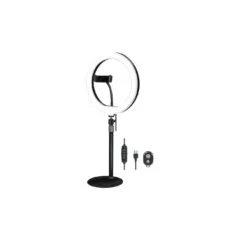 Logilink Smartphone Ring Light Tripod with Remote - Diameter 25 cm - USB-Powered