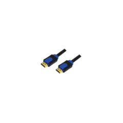 LogiLink Ultra-Thin HDMI with Ethernet Cable - 2 m - Black/Blue, Gold-Plated Connectors