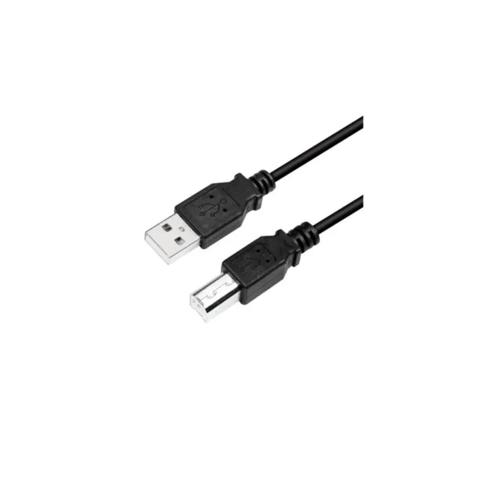 LogiLink USB 2.0 A to B Cable - 3 m - Black, Shielded, Nickel-Plated Contacts, 480 Mbps — image 1