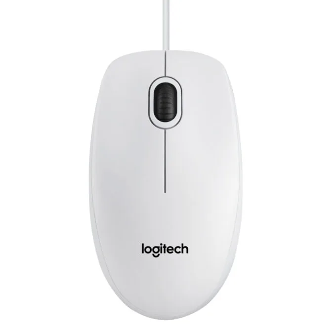 Logitech B100 Optical USB Mouse - 910-003360 - Ambidextrous Wired 800 DPI White — image 1