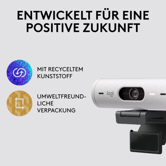 Logitech Brio 500 - Full HD 1080p Webcam, 60 fps, 90° FOV, Privacy Shutter - White — image 11