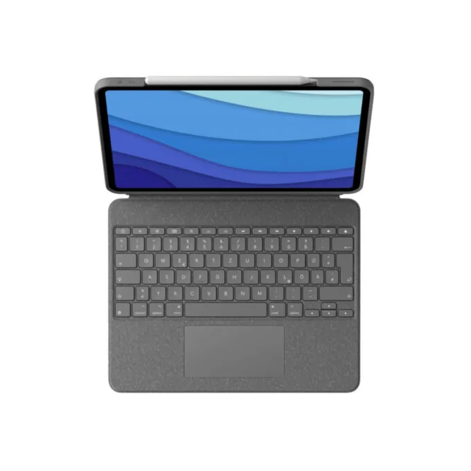 Logitech Combo Touch Keyboard & Touchpad - 920-010208 - Oxford Grey, QWERTZ German, Smart Connector for iPad Pro 12.9 inch — image 1