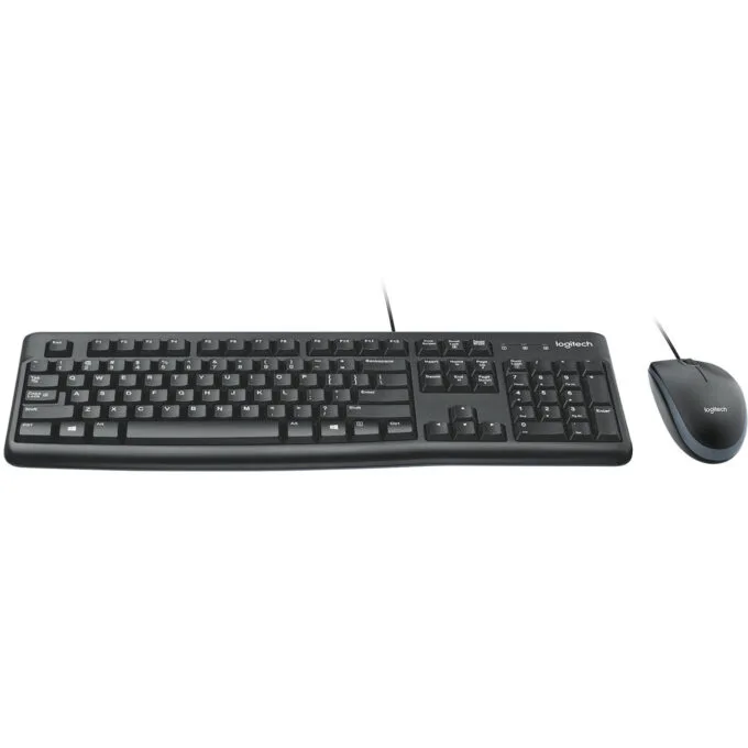 Logitech Desktop MK120 - Wired USB AZERTY Keyboard with Optical Mouse, Black — image 1