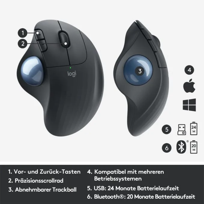Logitech ERGO M575 Wireless Trackball Graphit - 910-006197 — image 3