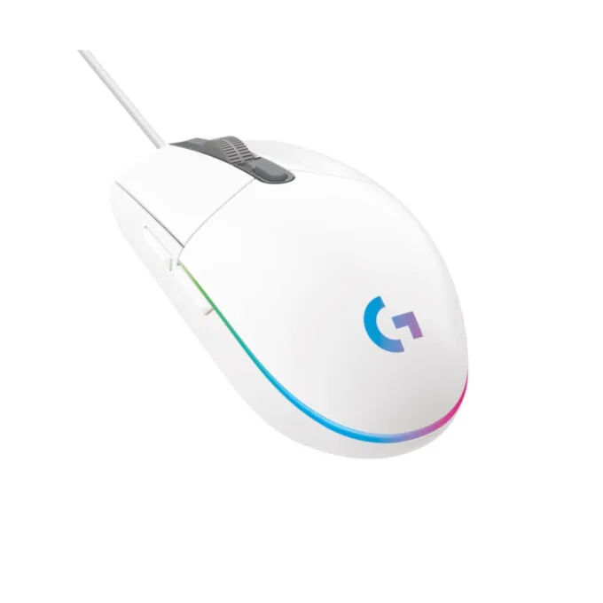 Logitech G203 Gaming Mouse - 910-005797 - Wired USB-A, White, 8000 DPI, RGB, 6 Buttons — image 1