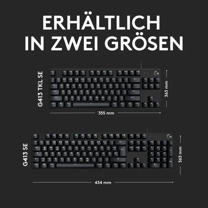 Logitech G413 SE - Mechanical Gaming Keyboard - Black, Swiss QWERTZ, Wired USB, White LED — image 4