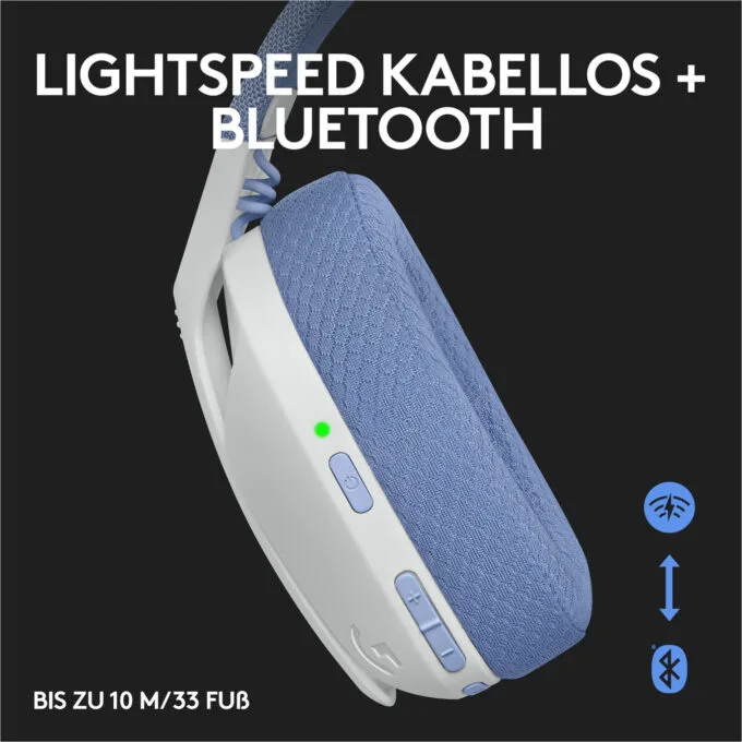 Logitech G435 LIGHTSPEED Wireless Gaming Headset - G435 - Dual 2.4GHz & Bluetooth, Off-White/Lilac, Discord Certified — image 3