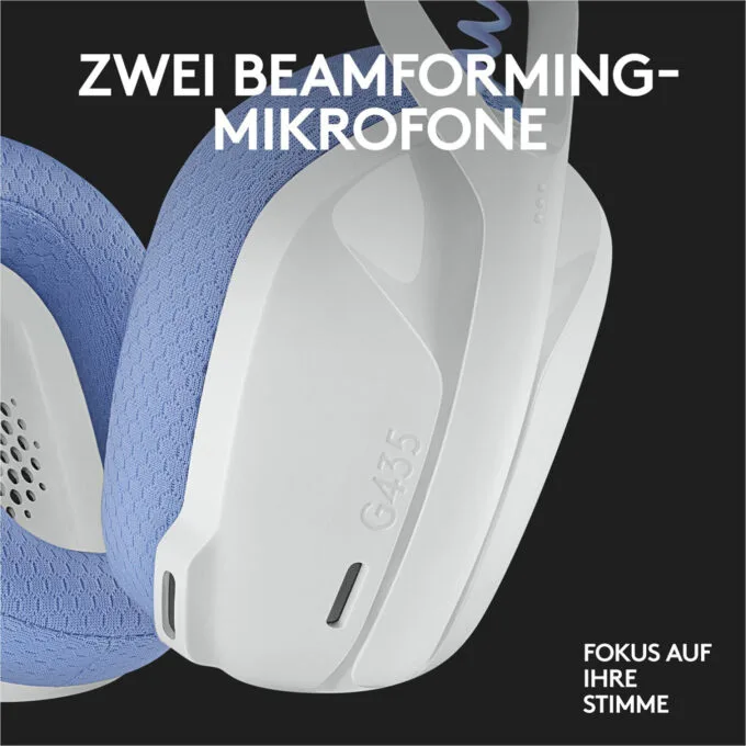 Logitech G435 LIGHTSPEED Wireless Gaming Headset - G435 - Dual 2.4GHz & Bluetooth, Off-White/Lilac, Discord Certified — image 5