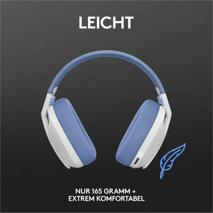 Logitech G435 LIGHTSPEED Wireless Gaming Headset - G435 - Dual 2.4GHz & Bluetooth, Off-White/Lilac, Discord Certified — image 6