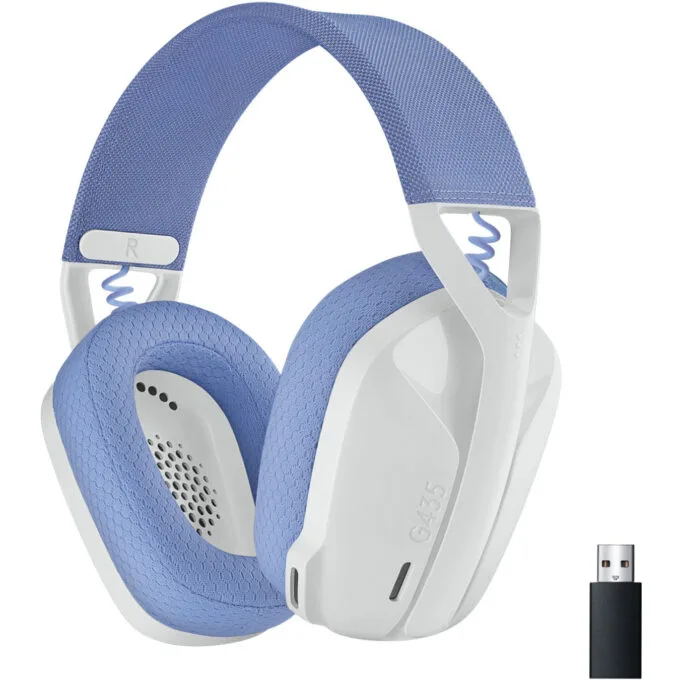 Logitech G435 LIGHTSPEED Wireless Gaming Headset - G435 - Dual 2.4GHz & Bluetooth, Off-White/Lilac, Discord Certified — image 1