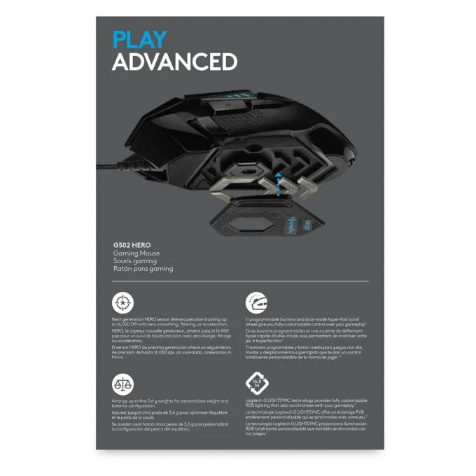 Logitech G502 HERO Gaming Mouse - 25600 DPI HERO Sensor - Wired — image 4