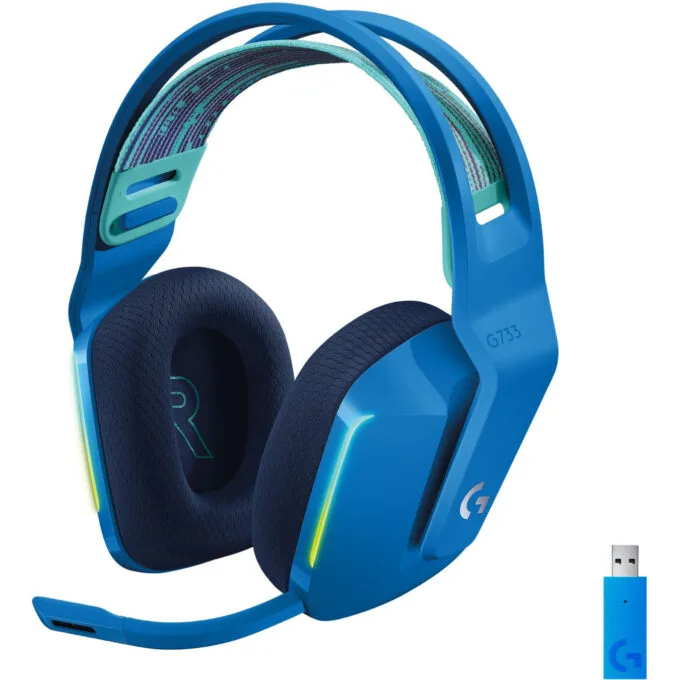 Logitech G733 LIGHTSPEED Wireless RGB Gaming Headset - Blue - DTS Headphone:X, 2.4 GHz, 29h Battery — image 2