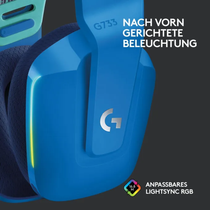 Logitech G733 LIGHTSPEED Wireless RGB Gaming Headset - Blue - DTS Headphone:X, 2.4 GHz, 29h Battery — image 16