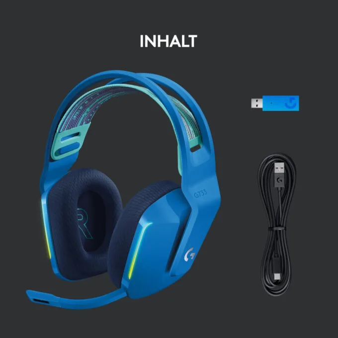 Logitech G733 LIGHTSPEED Wireless RGB Gaming Headset - Blue - DTS Headphone:X, 2.4 GHz, 29h Battery — image 4