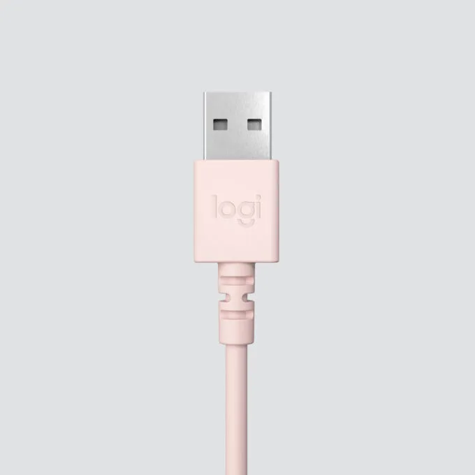 Logitech H390 USB-A Wired On-Ear Headset - Rose, Boom Microphone, In-line Mute & Rotary Volume, 1.9m Cable — image 11