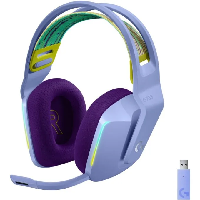Logitech Headset G733 - G733 - Lilac Wireless Gaming Headset, 2.4 GHz, DTS Headphone:X 2.0 — image 2