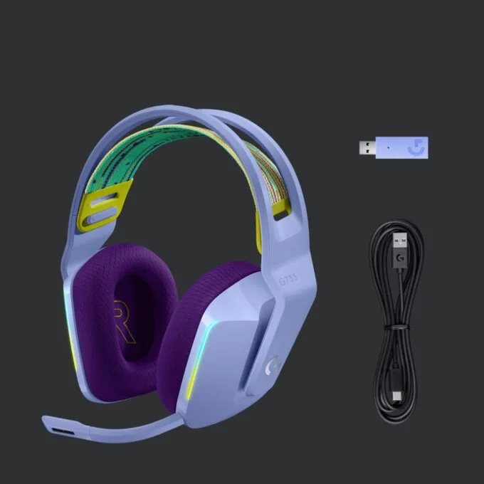 Logitech Headset G733 - G733 - Lilac Wireless Gaming Headset, 2.4 GHz, DTS Headphone:X 2.0 — image 13