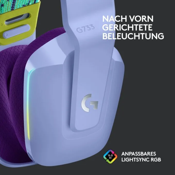 Logitech Headset G733 - G733 - Lilac Wireless Gaming Headset, 2.4 GHz, DTS Headphone:X 2.0 — image 16