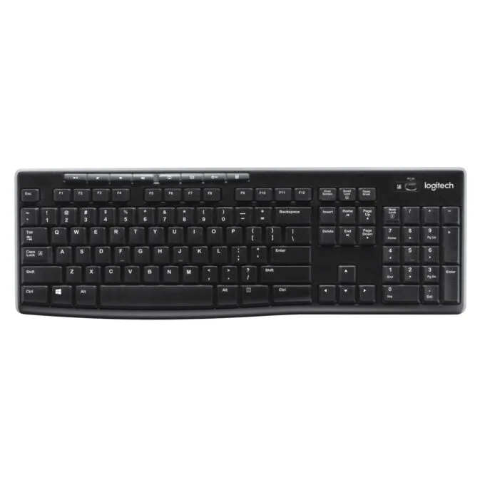 Logitech K270 Wireless Keyboard - 920-003052 - Black, German QWERTZ, 2.4 GHz USB-A Unifying Receiver, Full-size — image 1
