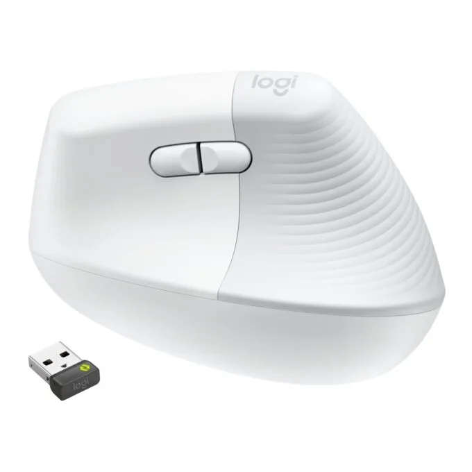 Logitech Lift for Business - Vertical Ergonomic Right-Hand Mouse - Off-White, Bluetooth & Logi Bolt 2.4GHz, 4000 DPI — image 3