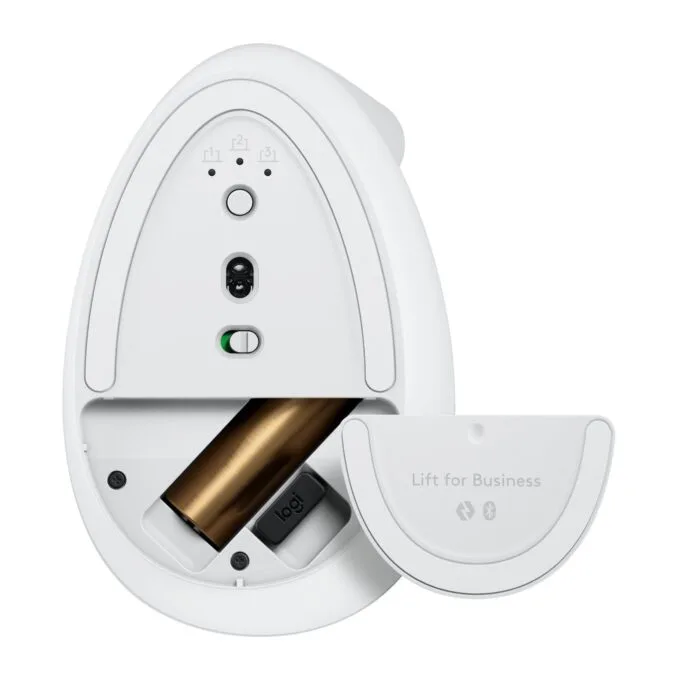 Logitech Lift for Business - Vertical Ergonomic Right-Hand Mouse - Off-White, Bluetooth & Logi Bolt 2.4GHz, 4000 DPI — image 4