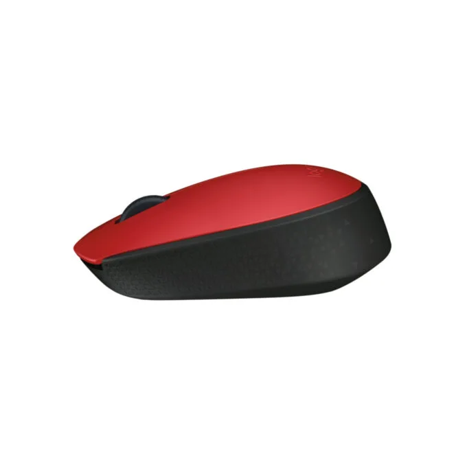 Logitech M171 Wireless Mouse - 910-004641 - Ambidextrous Red, 1000 DPI, 2.4GHz Nano USB Receiver, AA Battery — image 1