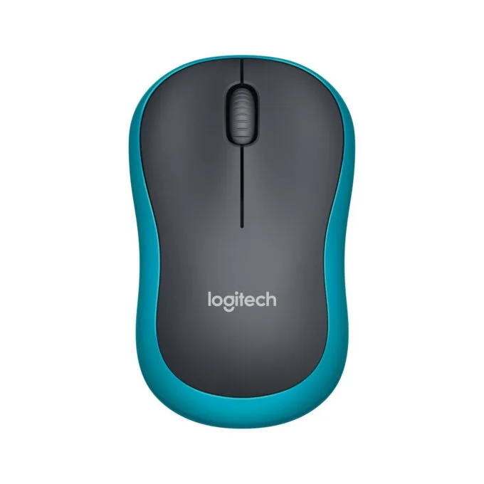 Logitech M185 Wireless Mouse - 910-002239 - Ambidextrous, Blue/Black — image 1