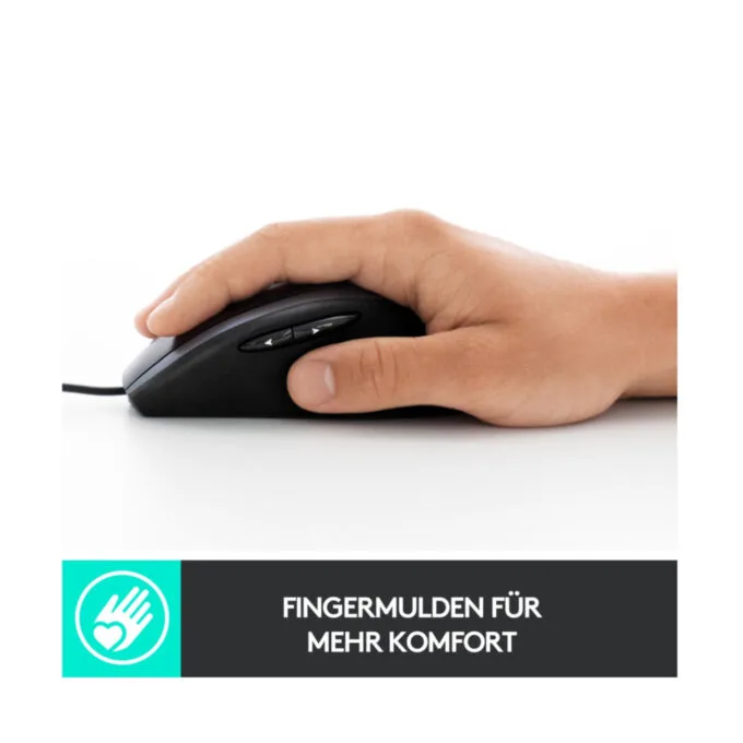 Logitech M500s Advanced Corded Mouse - 910-005784 - Black, Wired USB, 4000 DPI, 7 Buttons, Right-Hand Ergonomic — image 6