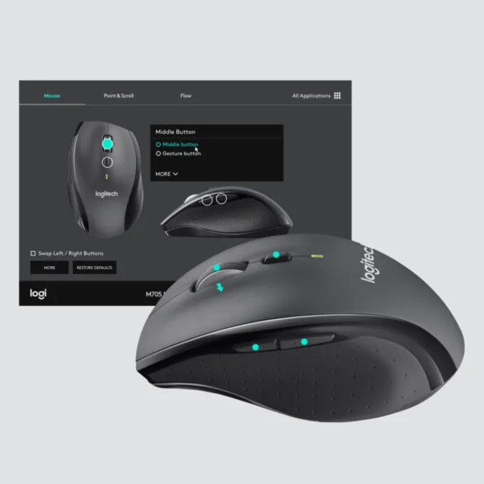 Logitech M705 Marathon Wireless Mouse 1000 DPI - 910-006034 — image 4