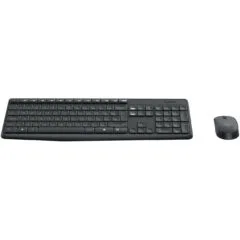 Logitech MK235 Wireless Keyboard & Mouse Combo - Full-Size 100% QWERTZ, 2.4 GHz Nano Receiver, Grey