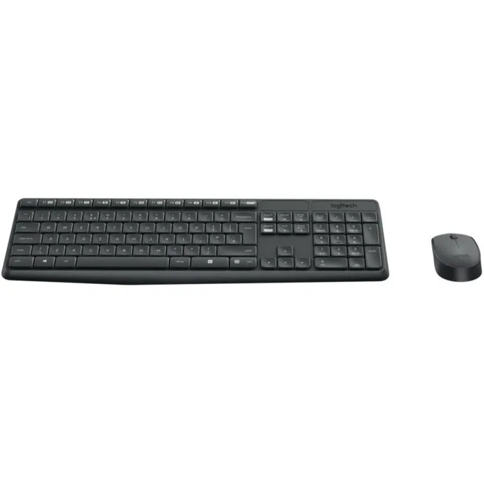 Logitech MK235 Wireless Keyboard & Mouse Combo - Full-Size 100% QWERTZ, 2.4 GHz Nano Receiver, Grey — image 1