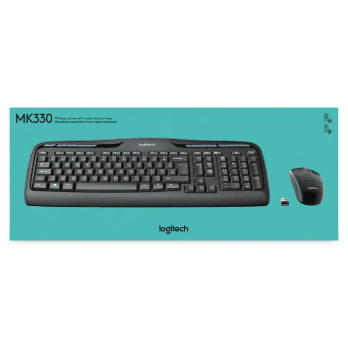 Logitech MK330 Wireless Keyboard & Mouse Combo 920-003989 Black US-Intl — image 4