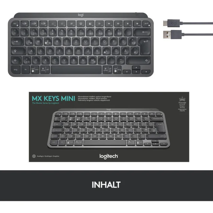 Logitech MX Keys Mini - Dark Grey - Compact Wireless Illuminated Keyboard — image 7