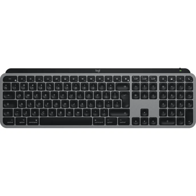 Logitech MX Keys S for Mac - Wireless 2.4GHz & Bluetooth - White Backlit, Aluminum/Black, USB-C Rechargeable — image 1
