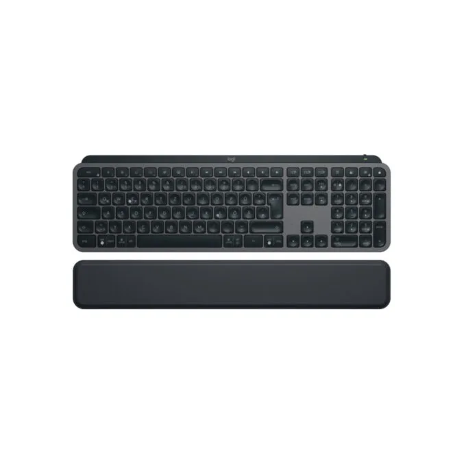 Logitech MX Keys S Wireless Keyboard + MX Palm Rest - 920-011567 - Graphite, German QWERTZ, Bluetooth & 2.4GHz — image 1