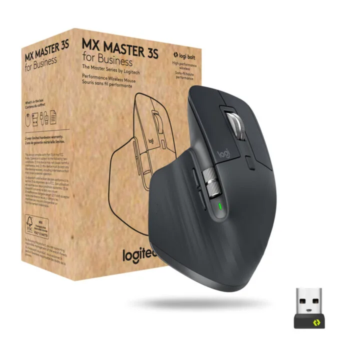 Logitech MX Master 3S 910-006582 Graphite Wireless Mouse 8000 DPI Ergonomic — image 1