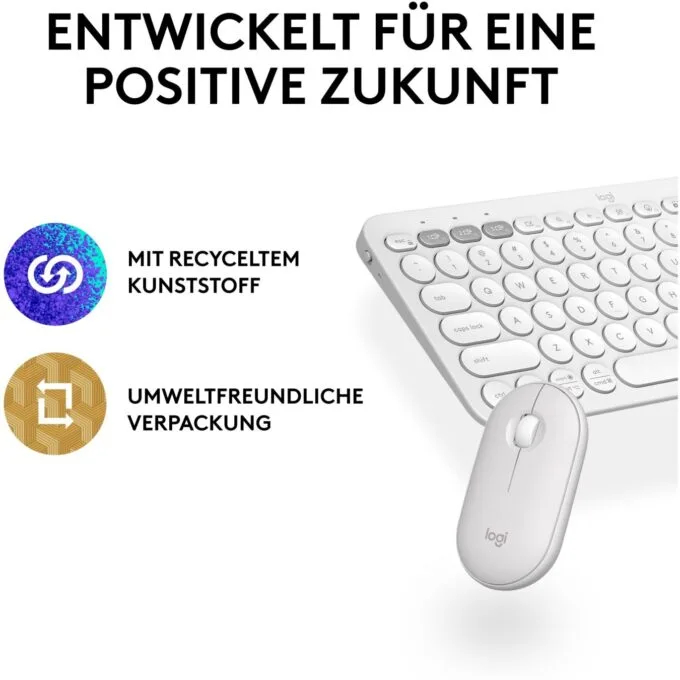 Logitech Pebble 2 Combo Set - 920-012204 - White Wireless German Layout — image 4