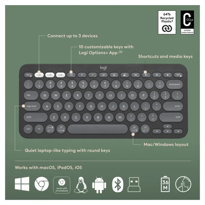 Logitech Pebble 2 Combo Tonal Graphite — image 6