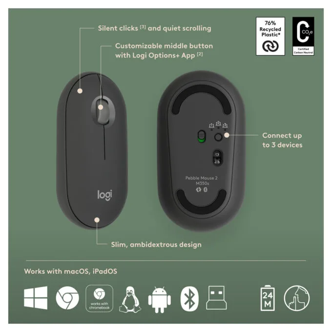 Logitech Pebble 2 Combo Tonal Graphite — image 7