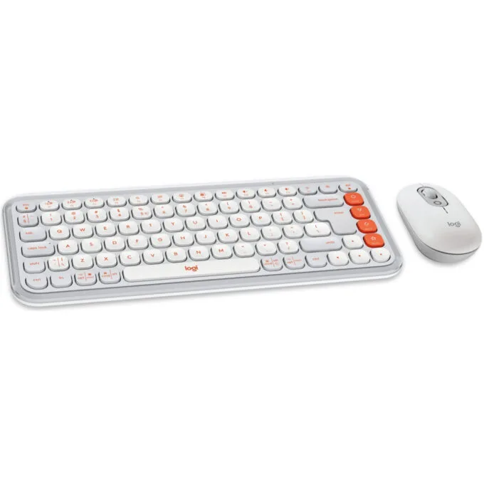 Logitech POP Icon Combo - Wireless Bluetooth Mini QWERTY Keyboard & Mouse - Off-White — image 2