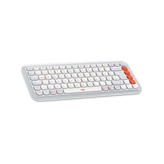 Logitech POP Icon Keys - 920-013060 - Wireless Bluetooth Mini Keyboard, White/Orange, German QWERTZ — image 3