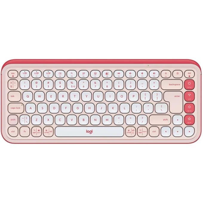 Logitech POP Icon Keys - 920-013073 - Mini Bluetooth Wireless Scissor-Key Keyboard, Rose — image 1