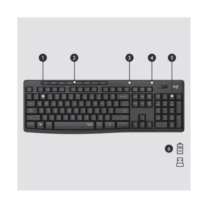 Logitech Wireless Combo MK295 - 920-009800 - Graphite Silent Keyboard & Mouse — image 6